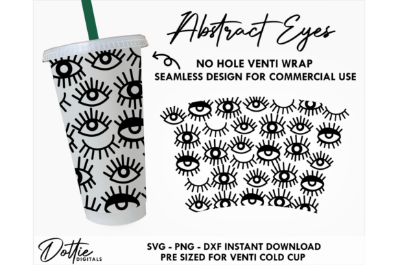 Abstract Eyes Cold Cup: Tumbler Wraps Graphics
