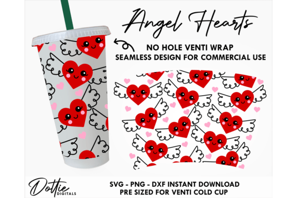 Angel Hearts Cold Cup SVG 24oz: Tumbler Wrap Graphics Review