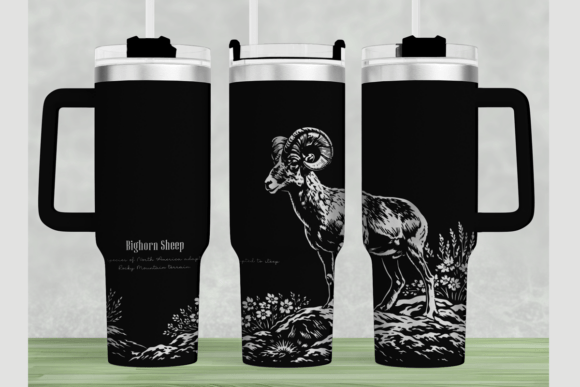 Bighorn Sheep 40oz Tumbler Wrap: Graphics for Tumbler Wraps