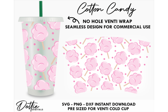 Cotton Candy Cold Cup SVG: Tumbler Graphics Review