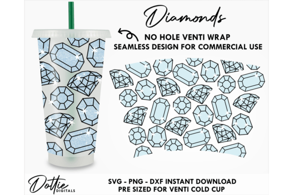 Diamonds Cold Cup No Hole SVG 24oz – Real Talk for Makers