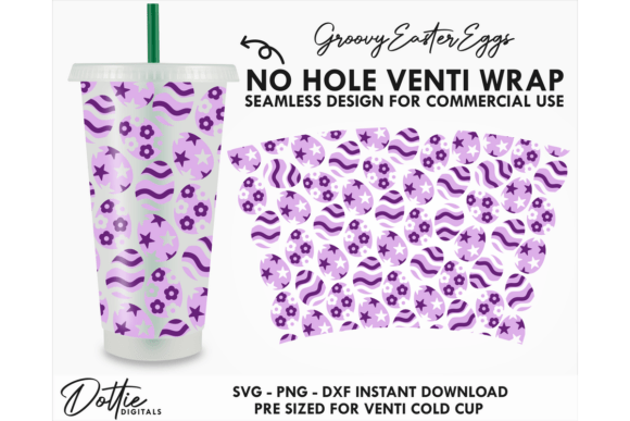 Easter Eggs Cold Cup SVG 24oz: Graphics & Tumbler Wraps