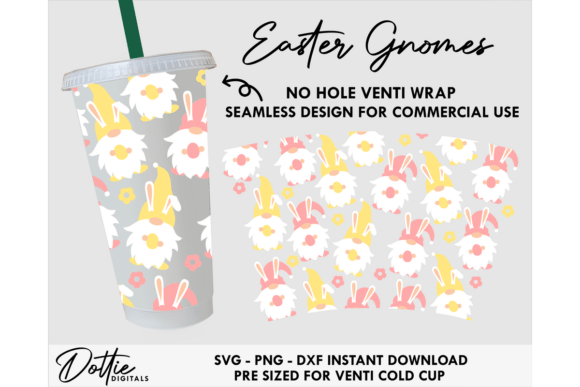 Easter Gnome Cold Cup No Hole SVG 24oz