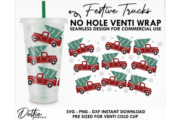 Festive Truck Cold Cup SVG: Tumbler Wrap Graphics Review