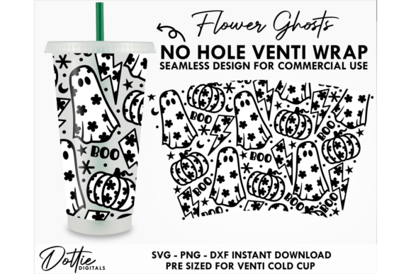 Floral HalloweeCold Cup: SVG Tumbler Wrap Graphics