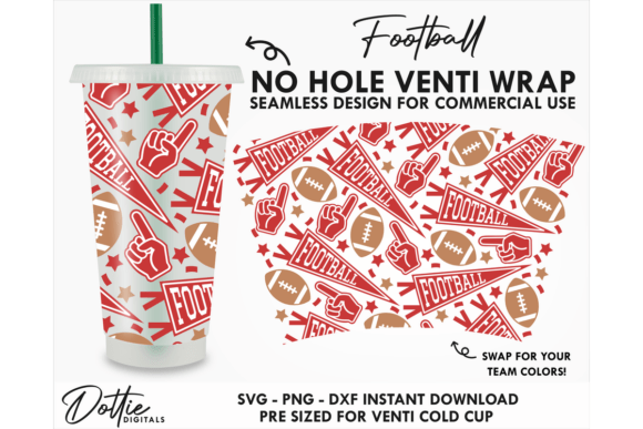 Football Tumbler Wrap Graphics for 24oz Cups