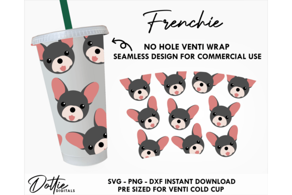French Bulldog Cold Cup Wrap: Graphics & Tumbler Wraps