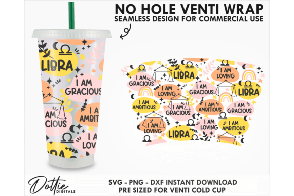 Libra Cold Cup SVG 24oz: Design Review for Embroidery
