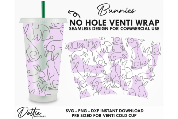 Line Bunny Cold Cup SVG 24oz Graphics & Tumbler Wraps Review
