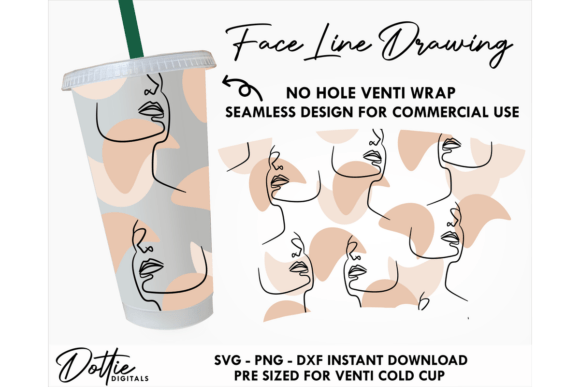 Line Face Cold Cup SVG 24oz: Tumbler Wraps Graphics Review