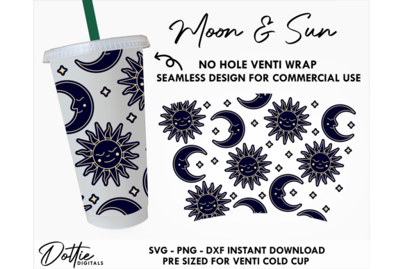 Moon Sun Cold Cup No Hole SVG 24oz Graphics Review