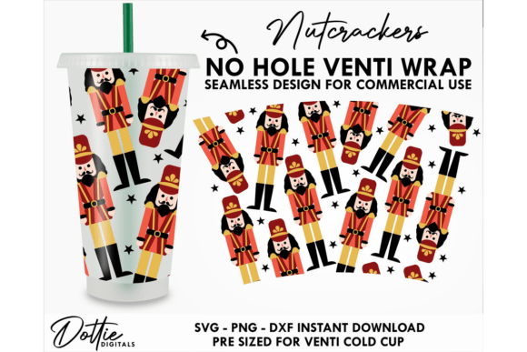 Nutcracker Cold Cup SVG Graphics for Tumbler Wraps