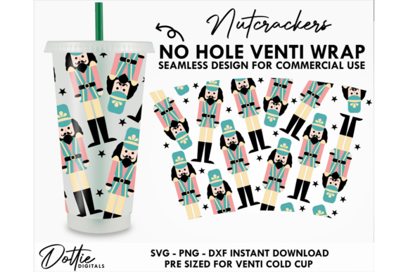Nutcrackers Cold Cup SVG: Tumbler Wraps Graphics