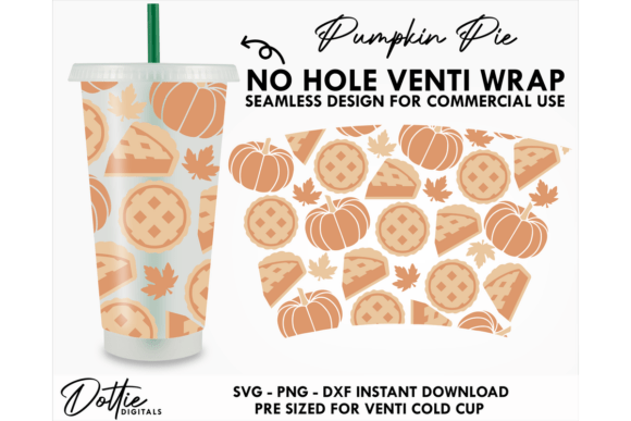 Pumpkin Pie Cold Cup 24oz Tumbler Wraps Graphics