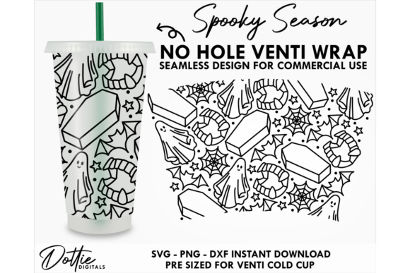 Spooky Cold Cup No Hole SVG 24oz: Tumbler Wraps Graphics Review