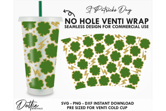 St Patricks Cold Cup No Hole SVG Tumbler Wrap Graphics