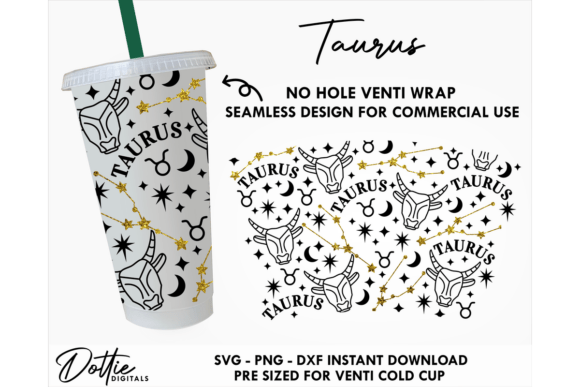 Taurus Zodiac Cold Cup SVG: Graphics & Tumbler Wraps Review