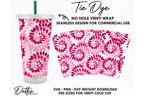 Tie Dye Cold Cup No Hole SVG: Tumbler Wraps Graphics
