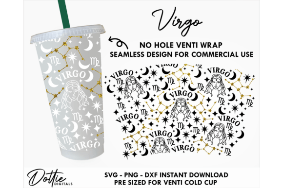 Virgo Star Sign Graphics for Tumbler Wraps