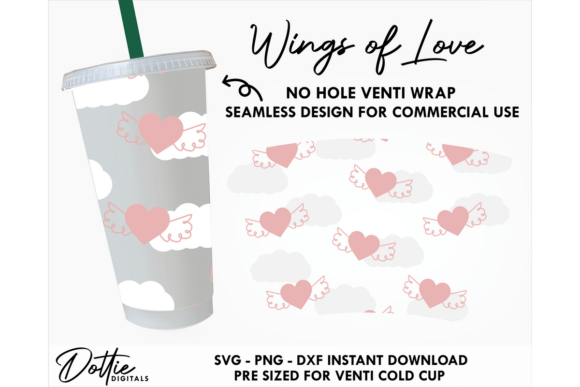 Wings of Love Cold Cup: Tumbler Wraps Graphics