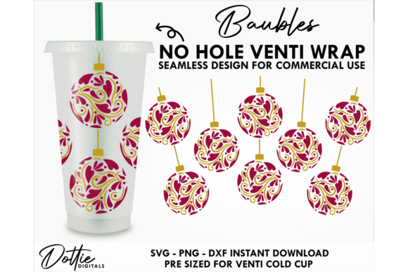 Xmas Bauble Cold Cup SVG: Tumbler Wraps & Graphics Review