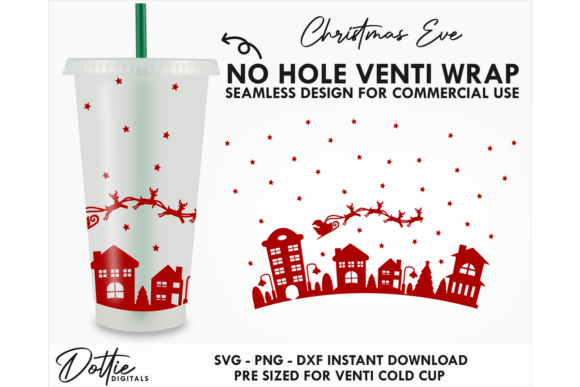 Xmas Eve Cold Cup Wrap: Graphics for Tumbler Brands